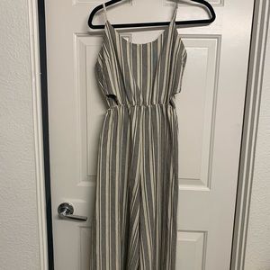 Linen striped jumpsuit